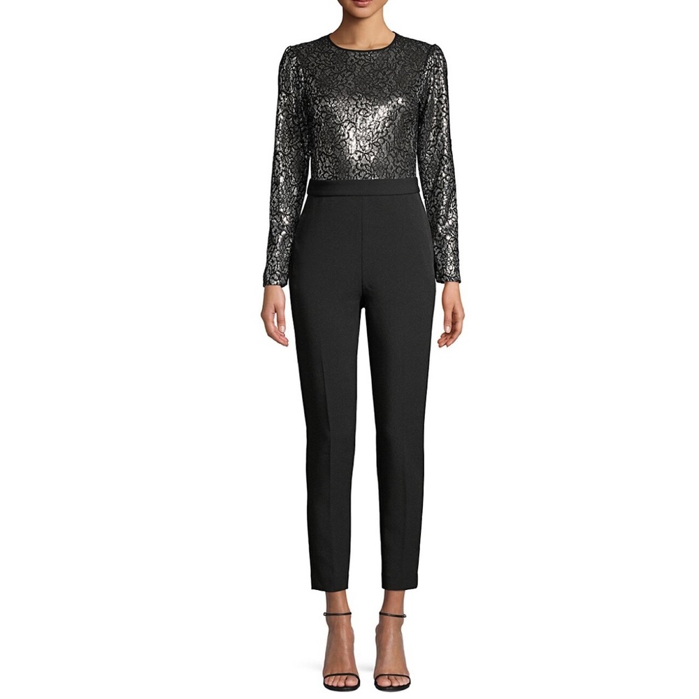 MICHAEL Michael Kors Black and Silver Jumpsuit